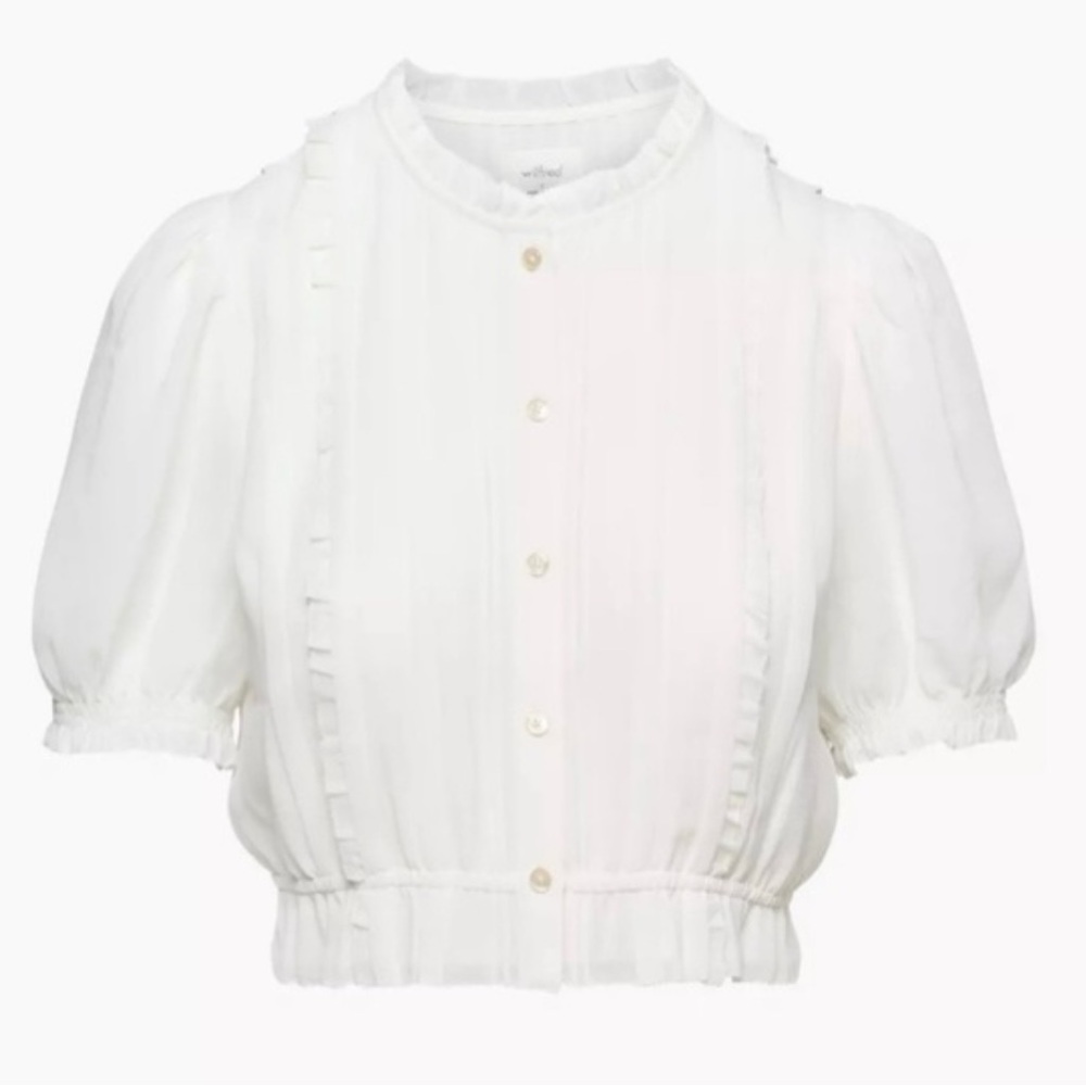 Aritzia Wilfred Mansfield White Button-Up Blouse